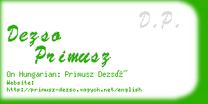 dezso primusz business card